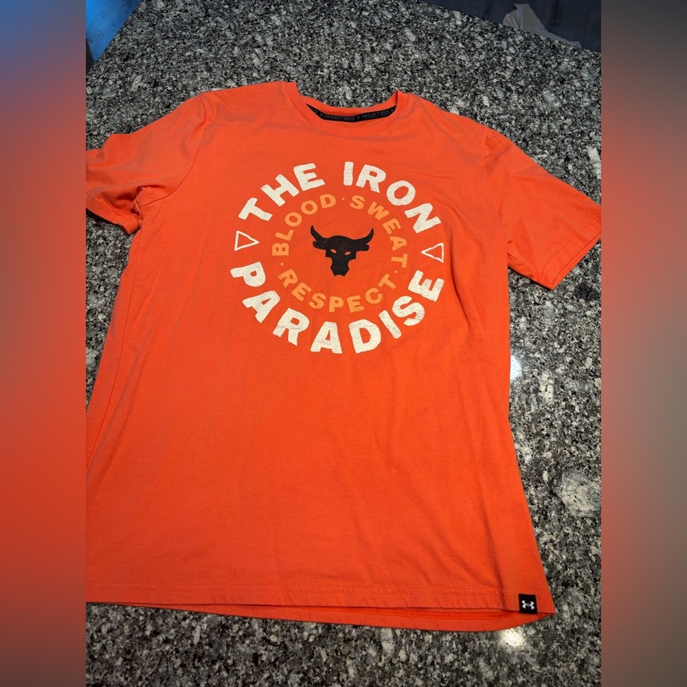 Under Armour Mens, Large (loose fit) Iron Paradise, Project rock, coral
